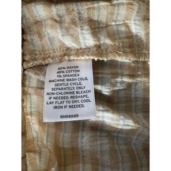 Melrose and Market Women's Plaid Drawstring Shorts Beige Size XL - Picture 6 of 6